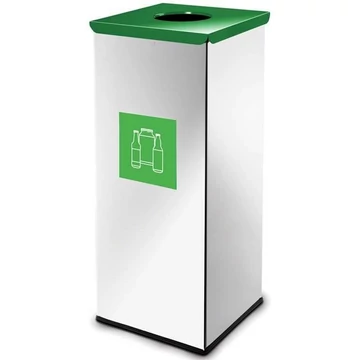 SQUER hulladékgyűjtő, 50 l térfogat, festett acél tartály, zöld színű