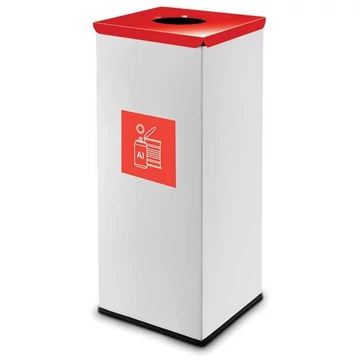 SQUER Haszonanyaggyűjtő, térfogat 50 l, festett acél tartály, piros színű