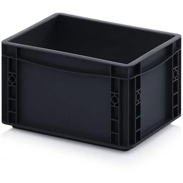 Euro tároló ESD, antracit, 300 x 200 x 170 mm