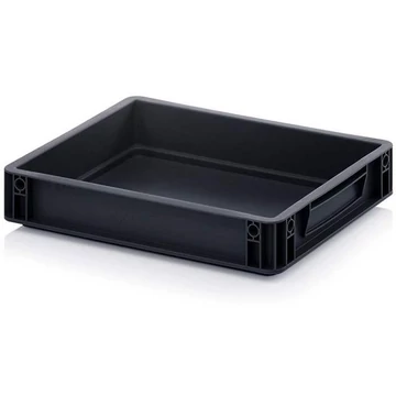 Euro tároló ESD, antracit, 400 x 300 x 75 mm