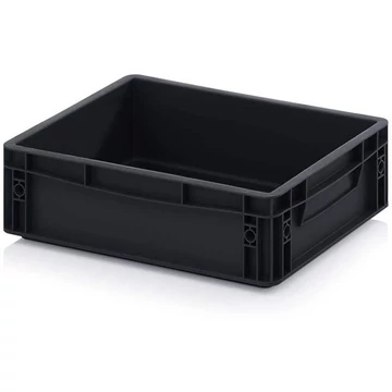 Euro tároló ESD, antracit, 400 x 300 x 120 mm