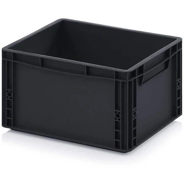 Euro tároló ESD, antracit, 400 x 300 x 220 mm