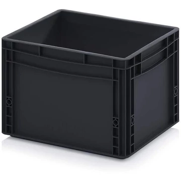 Euro tároló ESD, antracit, 400 x 300 x 270 mm