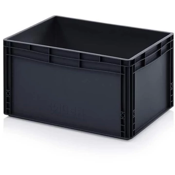 Euro tároló ESD, antracit, 600 x 400 x 320 mm
