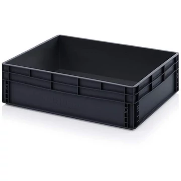 Euro tároló ESD, antracit, 800 x 600 x 220 mm