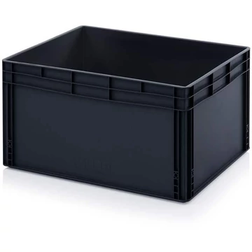 Euro tároló ESD, antracit, 800 x 600 x 420 mm