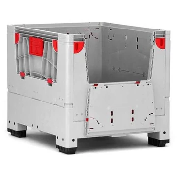 BigBox, összecsukható, polietilénből, fedéllel, 1200 x 1000 x 1000 mm, talppal