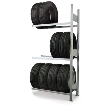 Abroncsállvány 3 szinttel, ma x sz x mé: 2000 x 1000 x 400 mm, szintterhelhetőség 150 kg, kiegészítő állvány