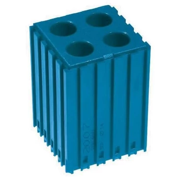 Műanyag doboz egyenes szárú szerszámokhoz - D10, modul 5x5, üregek 4 db (10x30 mm), kék színű.