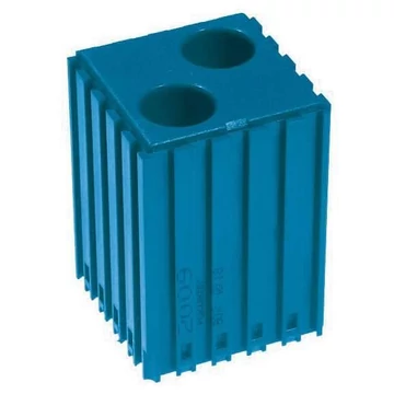 Műanyag doboz egyenes szárú szerszámokhoz - D18, 5x5 modul, 2 üreg (18x48 mm), kék színű.