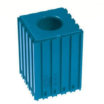 Műanyag doboz egyenes szárú szerszámokhoz - D20, 5x5 modul, 1 üreg (20x50 mm), kék színű.