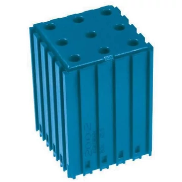 Műanyag doboz egyenes szárú szerszámokhoz - D5, modul 5x5, üregek 9 darab (5x20 mm), kék színű.