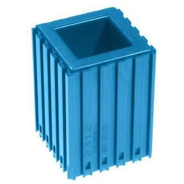 Műanyag doboz esztergakések tárolására, 30x30-as doboz, 5x5 modul, kék színű.