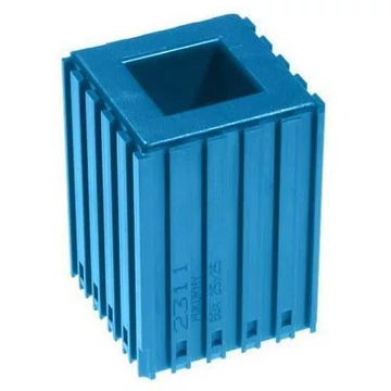 Műanyag doboz esztergakések tárolására, doboz 25x25, modul 5x5, kék színű.