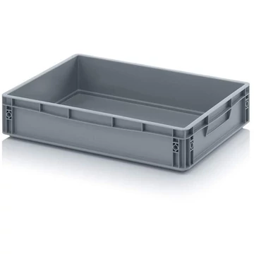 Zárt euro tároló, szürke, 600 x 400 x 120 mm