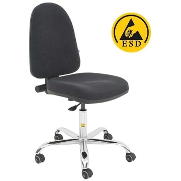 ESD munkahelyi forgószék kerekekkel, kárpitozott, CPT mechanika