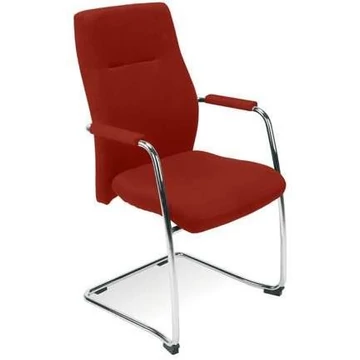 ORLANDO látogatói szék karfákkal, krómozott acél vázzal, Oban kárpit - piros