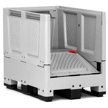 BigBox, összecsukható, polietilénből, szellőzőnyílásokkal, 1200 x 800 x 1000 mm, csúszótalpakkal