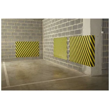 Figyelmeztető és védőprofil, öntapadó, 1,5 x 1 m, vastagság 10 mm, sárga-fekete szín