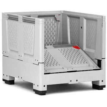 Összecsukható BigBox polietilénből, szellőzőnyílásokkal, 1200 x 1000 x 1000 mm, lábakkal