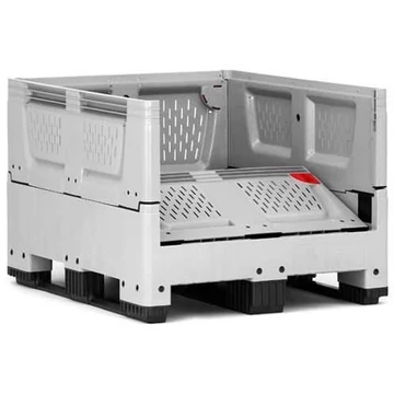 BigBox, összecsukható, polietilénből, szellőzőnyílásokkal, 1200 x 1000 x 790 mm, csúszótalpakkal