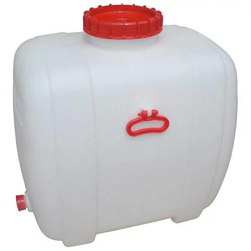 Műanyag tartály, 150 l űrtartalmú, élelmiszerekhez alkalmas, fedéllel és műanyag csappal