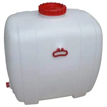 Műanyag tartály, 300 l-es tartalom, élelmiszerekhez alkalmas, fedéllel és műanyag csappal