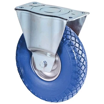 Fix szállítógörgő, kék poliuretán, átm. 260 mm, teherbírása 160 kg