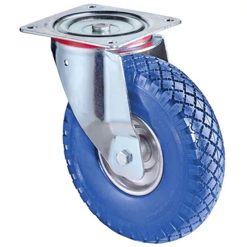 Beálló szállítógörgő, kék poliuretán, átm. 260 mm, teherbírása 160 kg