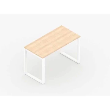 SQart irodai íróasztal, fehér keret, akác munkalap, szélesség x mélység: 2000 x 800 mm