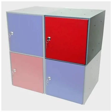 Fém mini doboz, ma x sz x mé: 295x295x395 mm, testszíne szürke RAL7037 / ajtó színe piros RAL3000
