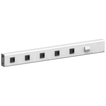 Energiasínek pneumatikus gyorscsatlakozó nélkül, 5x 230V / 16A, két tartórúd közötti rögzítéshez, 1500 mm hosszú