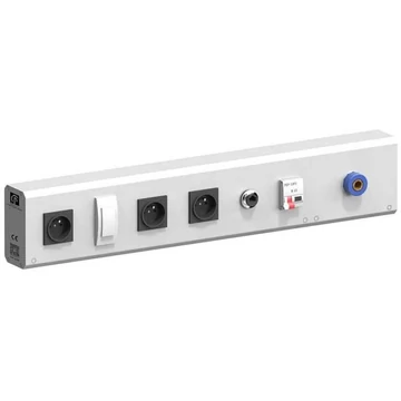 Energiasínek pneumatikus gyorscsatlakozóval az asztallaphoz vagy a panelhez való rögzítéshez 3x 230V / 10A, 1x RJ45