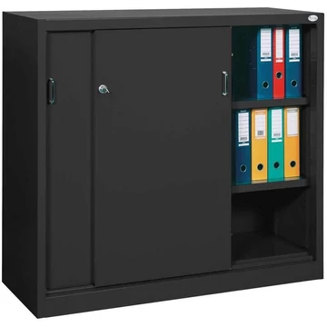 Tolóajtós acélszekrény, ma x sz x mé: 1040 x 1000 x 435 mm, szín: fekete RAL 9005