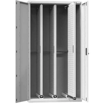 Műhelyszekrény 3 kihúzható perforált panellel, ma x sz x mé: 1950x1044x655 mm, világosszürke RAL7035