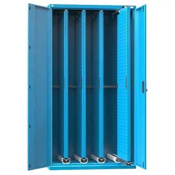 Műhelyszekrény 4 kihúzható perforált panellel, ma x sz x mé: 1950x1044x655 mm, világoskék RAL5012