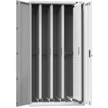 Műhelyszekrény 4 kihúzható perforált panellel, ma x sz x mé: 1950x1044x655 mm, világosszürke RAL7035