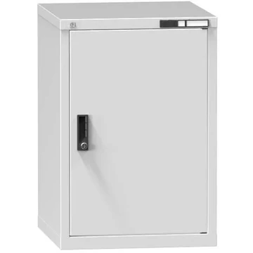 Fiókos műhelyszekrény KOMBI, ma x sz x mé: 840 x 578 x 600 mm, 1 x szárnyas ajtó, szürke RAL7035