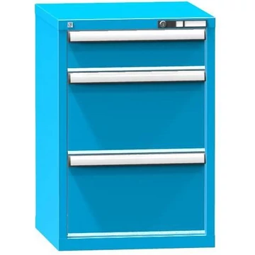 Fiókos műhelyszekrény KOMBI, ma x sz x mé: 840 x 578 x 600 mm, 3 x fiók, kék RAL5012