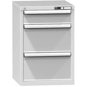 Fiókos műhelyszekrény KOMBI, ma x sz x mé: 840 x 578 x 600 mm, 3 x fiók, szürke RAL7035