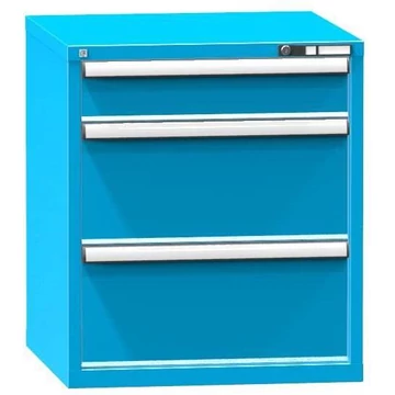Fiókos műhelyszekrény KOMBI, ma x sz x mé: 840 x 731 x 753 mm, 3 x fiók, kék RAL5012