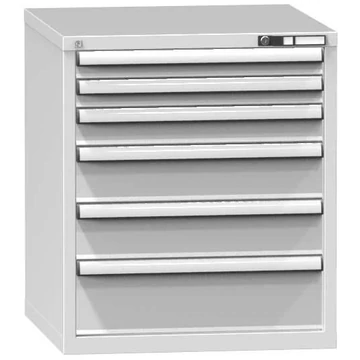Fiókos műhelyszekrény KOMBI, ma x sz x mé: 840 x 731 x 753 mm, 6 x fiók, szürke RAL7035