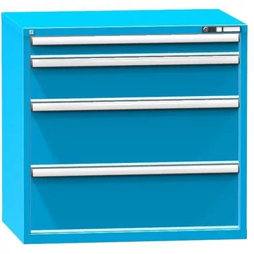 Fiókos műhelyszekrény, ma x sz x mé: 990 x 1037 x 753 mm, 4 x fiók, kék színű RAL5012