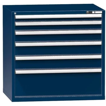 Fiókos műhelyszekrény, ma x sz x mé: 990 x 1037 x 753 mm, 6 x fiók, sötétkék színű RAL5010
