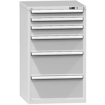 Szerszámos szekrény fiókokkal, 6 x fiók, ma x sz x mé: 1215 x 731 x 753 mm, szín világosszürke RAL7035