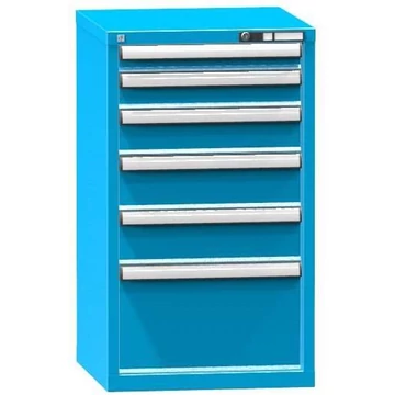 Szerszámos szekrény fiókokkal, 6 x fiók, ma x sz x mé: 990 x 578 x 600 mm, színkék RAL5012