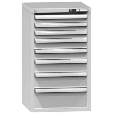 Szerszámos szekrény fiókokkal, 8 x fiók, ma x sz x mé: 990 x 578 x 600 mm, szín világosszürke RAL7035