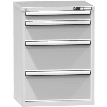 Fiókos műhelyszekrény, ma x sz x mé: 990 x 731 x 600 mm, 4 x fiók, szürke színű RAL7035