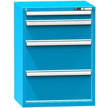 Fiókos műhelyszekrény, ma x sz x mé: 990 x 731 x 600 mm, 4 x fiók, kék színű RAL5012