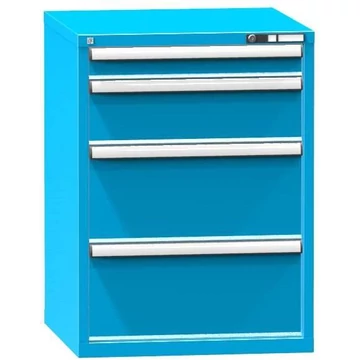 Fiókos műhelyszekrény, ma x sz x mé: 990 x 731 x 753 mm, 4 x fiók, kék színű RAL5012